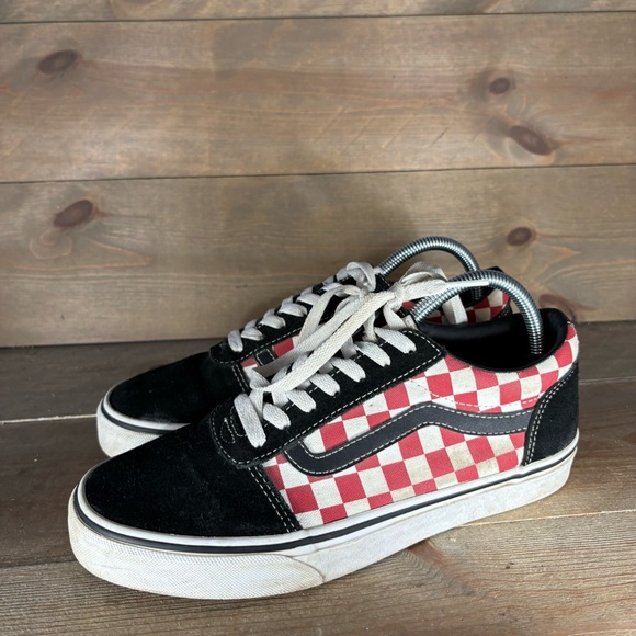 vans old skool mens size 8 shoes black red athletic skate sneakers